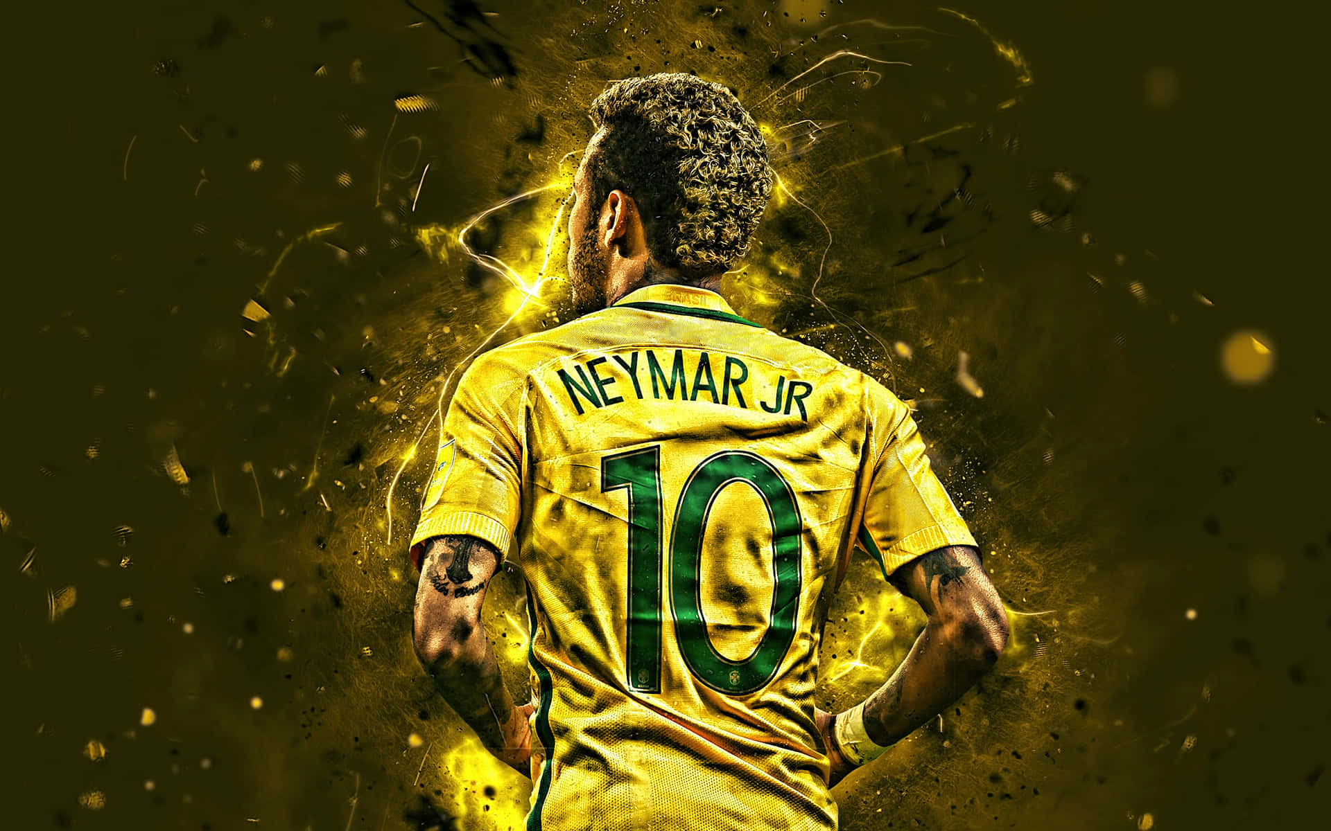 Neymar Junior In Yellow Wallpaper