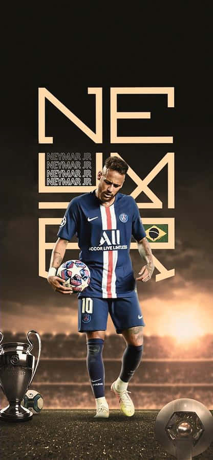 Neymar Junior Trophy Wallpaper