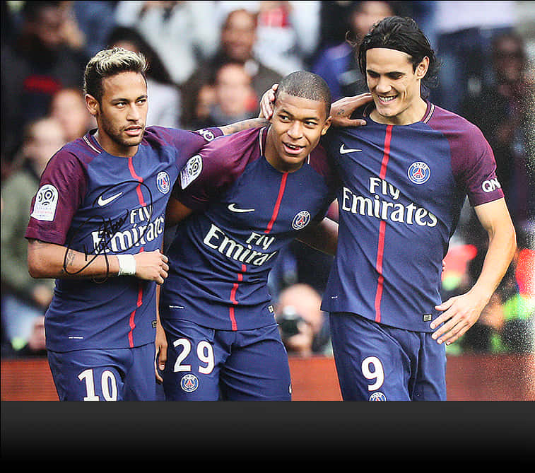 Neymar Mbappe Cavani P S G Celebration PNG