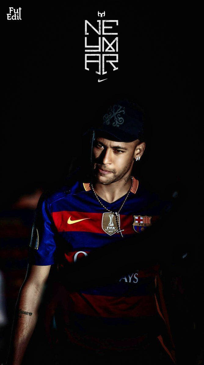 Neymar sporting Nike apparel in vibrant fan art Wallpaper