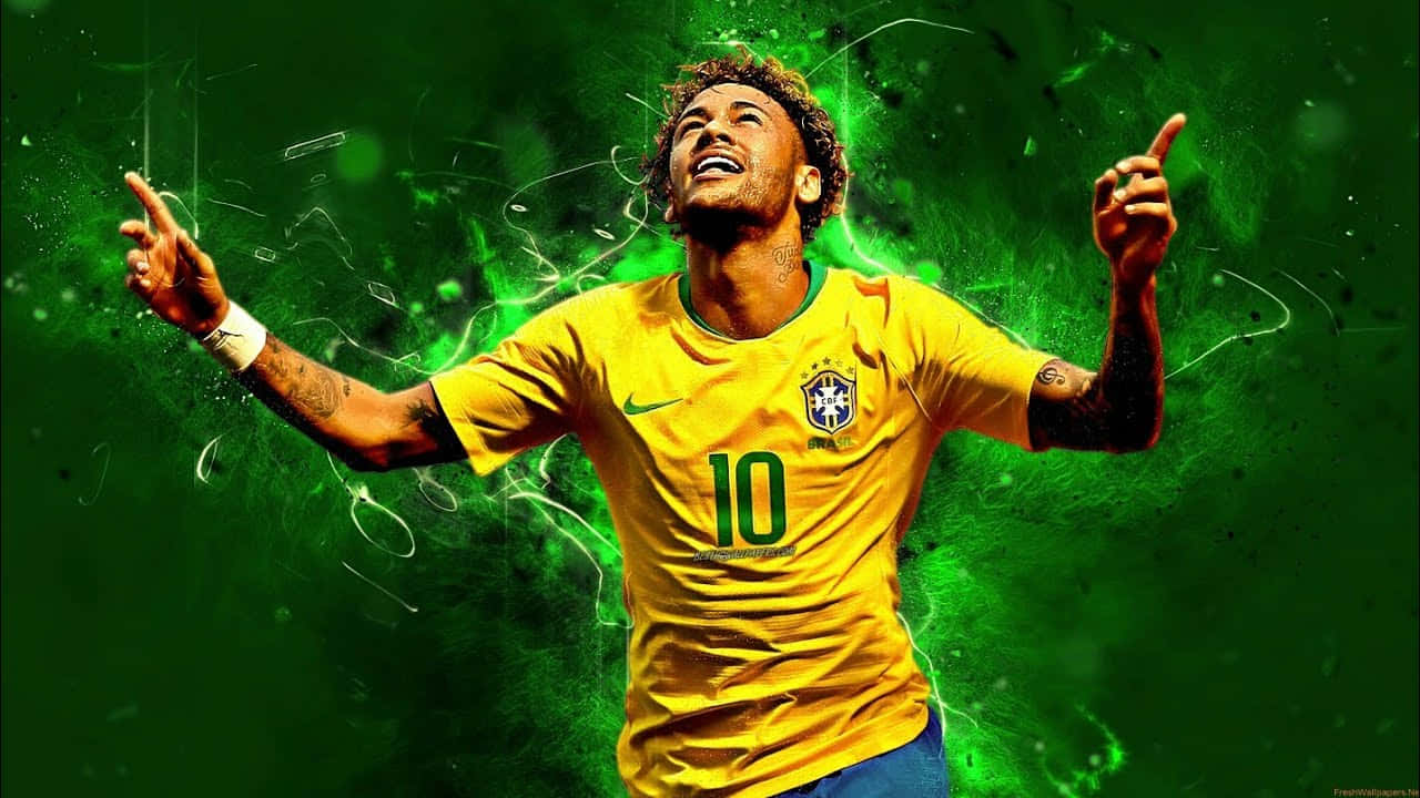 Neymarjr Mostra Le Sue Migliori Abilità Sul Campo Da Calcio