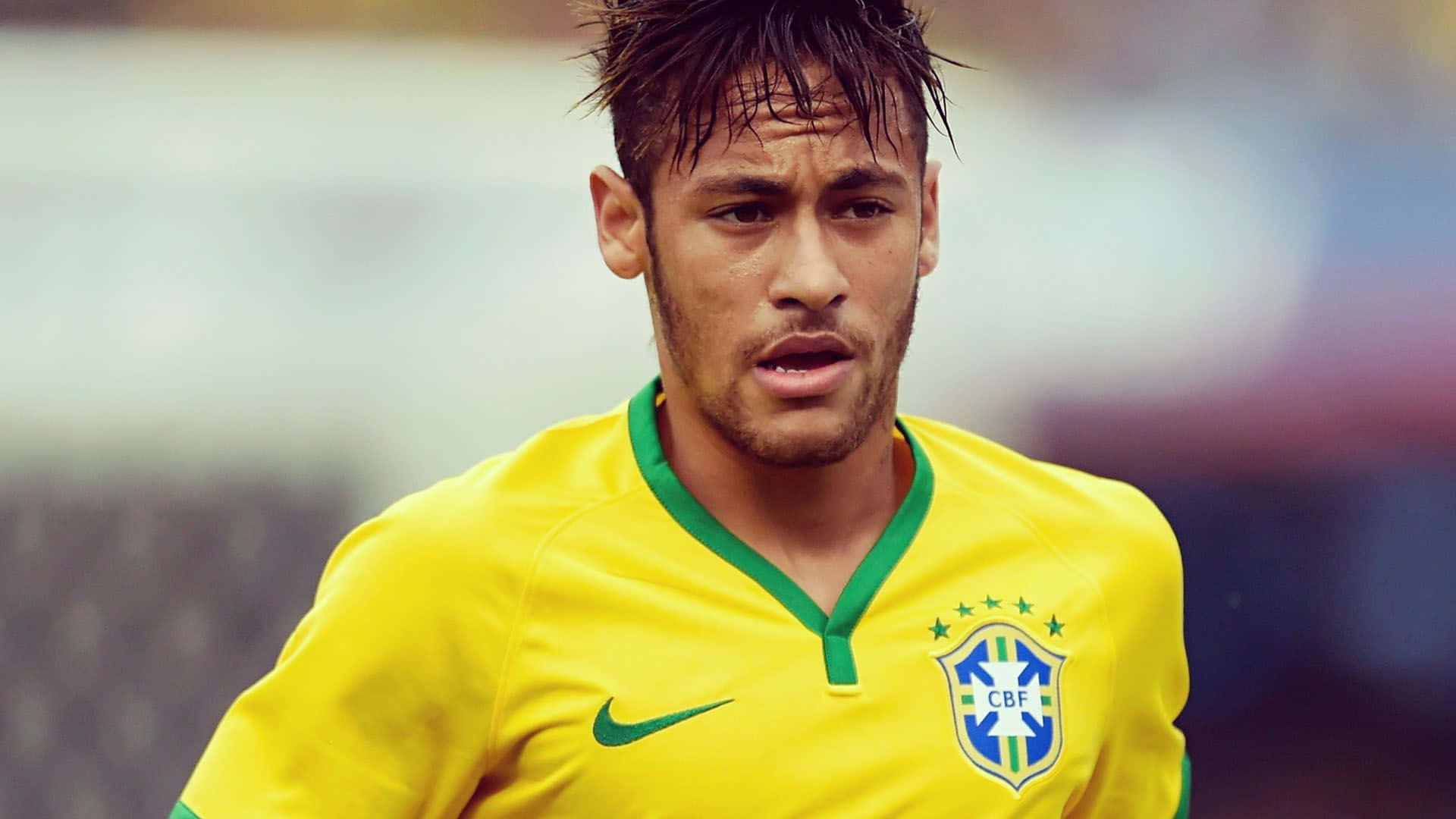 Image  Professional soccer player Neymar on the field.