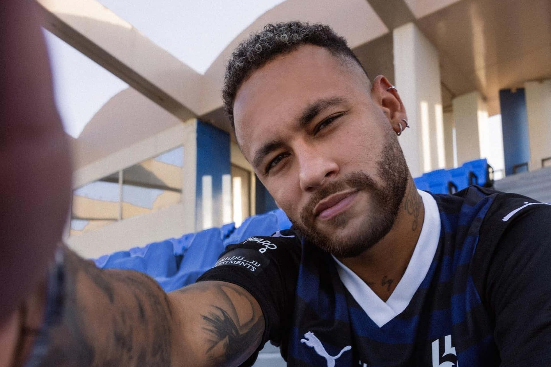 Neymar Selfie With Beard Wallpaper