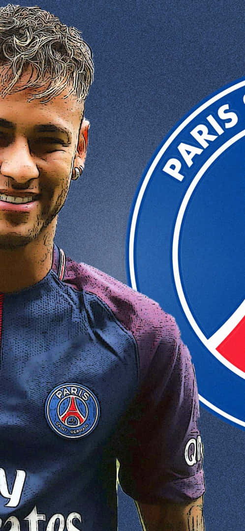 A Man Is Smiling In Front Of A Paris Grenoble Logo Wallpaper