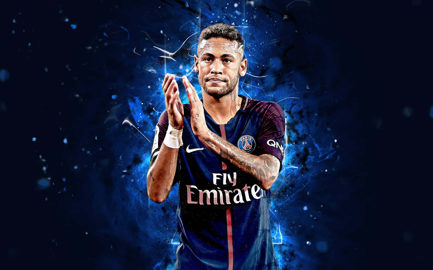 Neymar Ultra HD Fodboldklapsende hånd Wallpaper Wallpaper