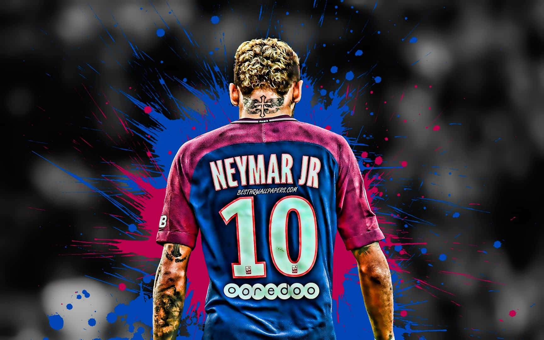 Neymar Ultra HD Fodbold Maleri Rediger Wallpaper Wallpaper