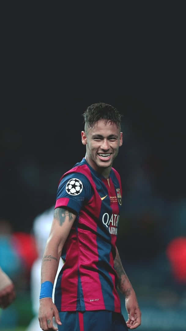 Neymar Ultra HD Smilende Fodbold Spillet Tapet Wallpaper