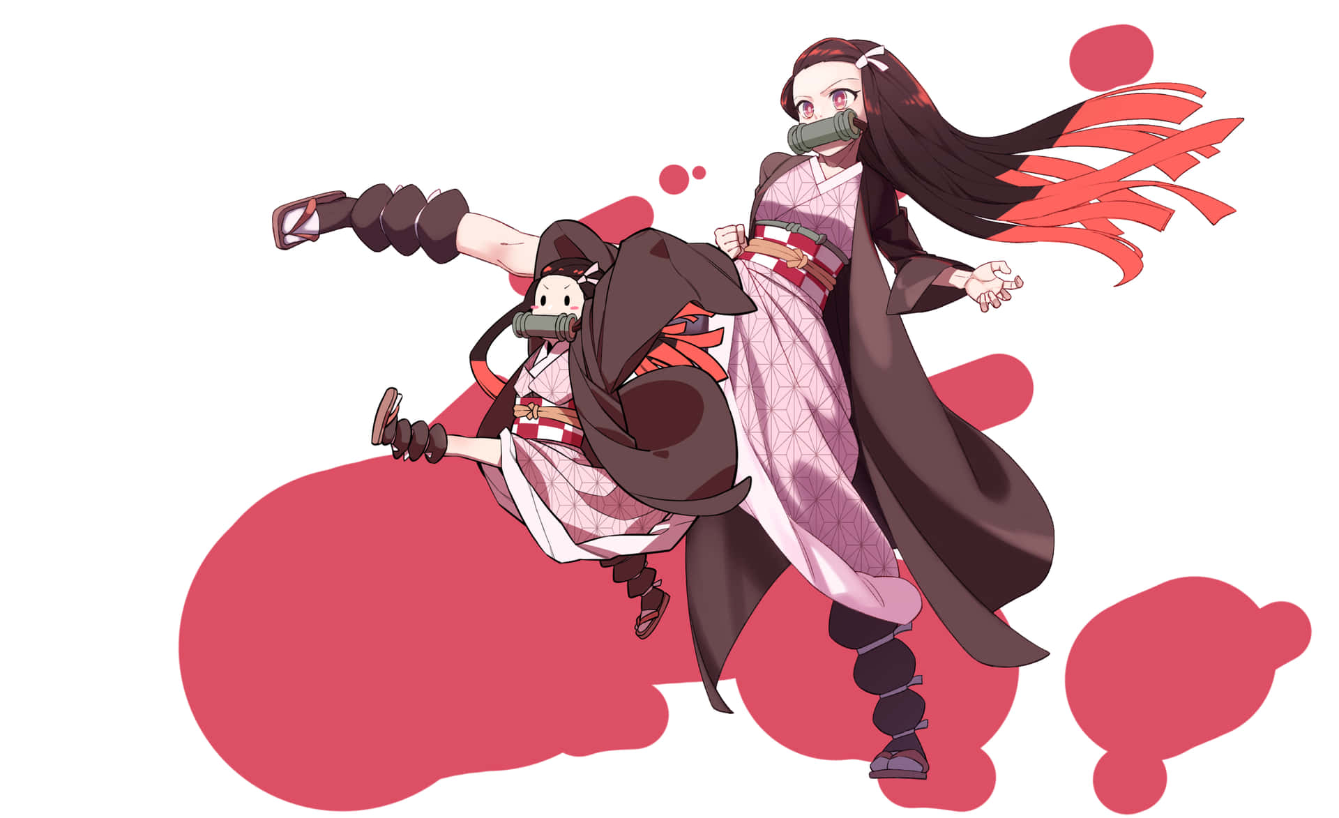 Baixe Papéis de Parede do Personagemfictício Nezuko Kamado Fofa Em Pose De  Luta Ilustração De Papel De Parede De Computador Ou Celular. |  Wallpapers.com