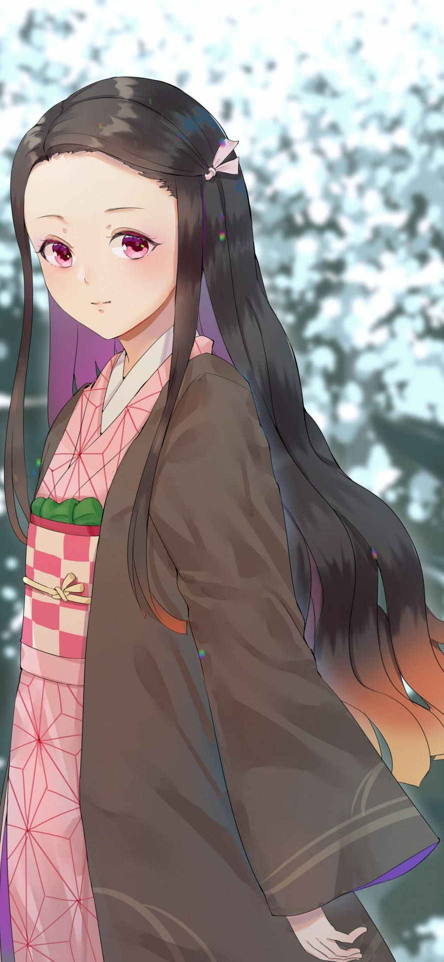 Nezuko shows her devilish side with a powerful new Iphone Wallpaper