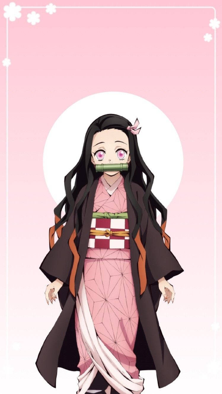 Nezuko spending some quality time with her iPhone Wallpaper