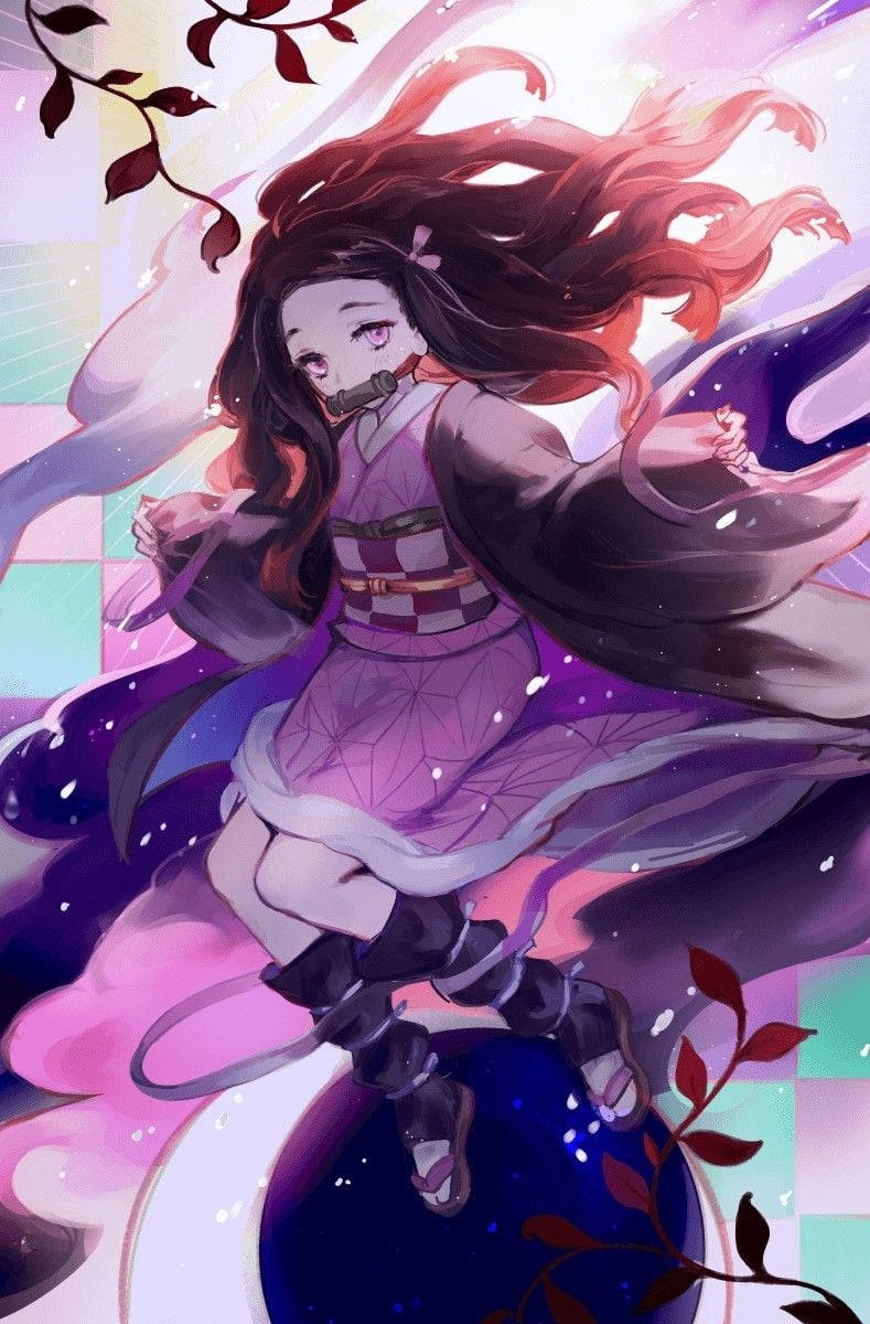 "Stay connected with Nezuko with the latest iPhone!" Wallpaper