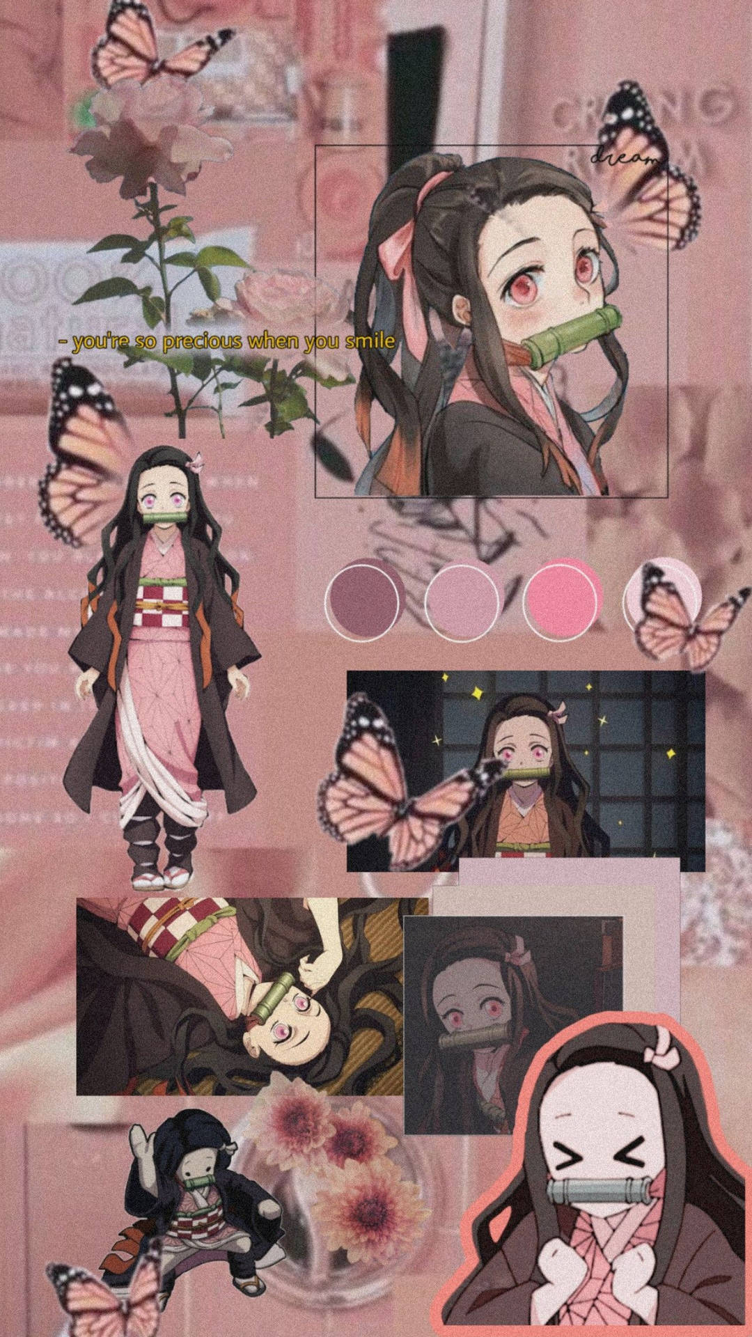 Download Nezuko Phone Photo Collage Wallpaper 