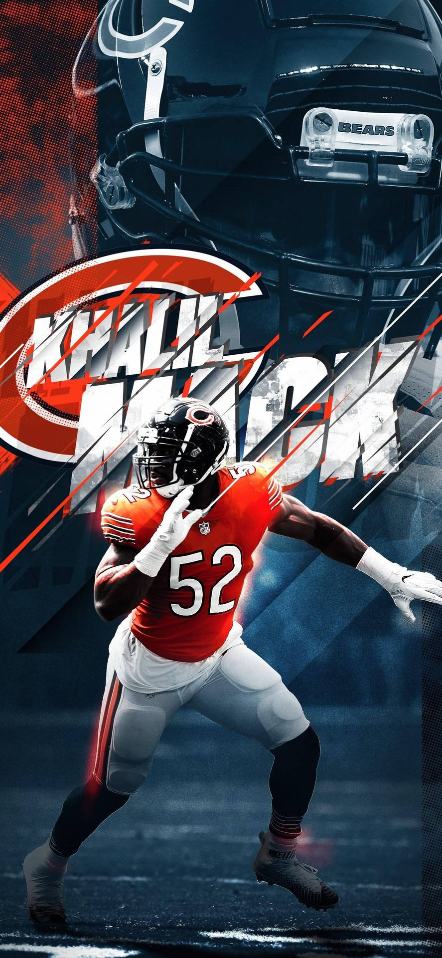 NFL Chicago Bears Khalil Mack grafisk kunst Wallpaper