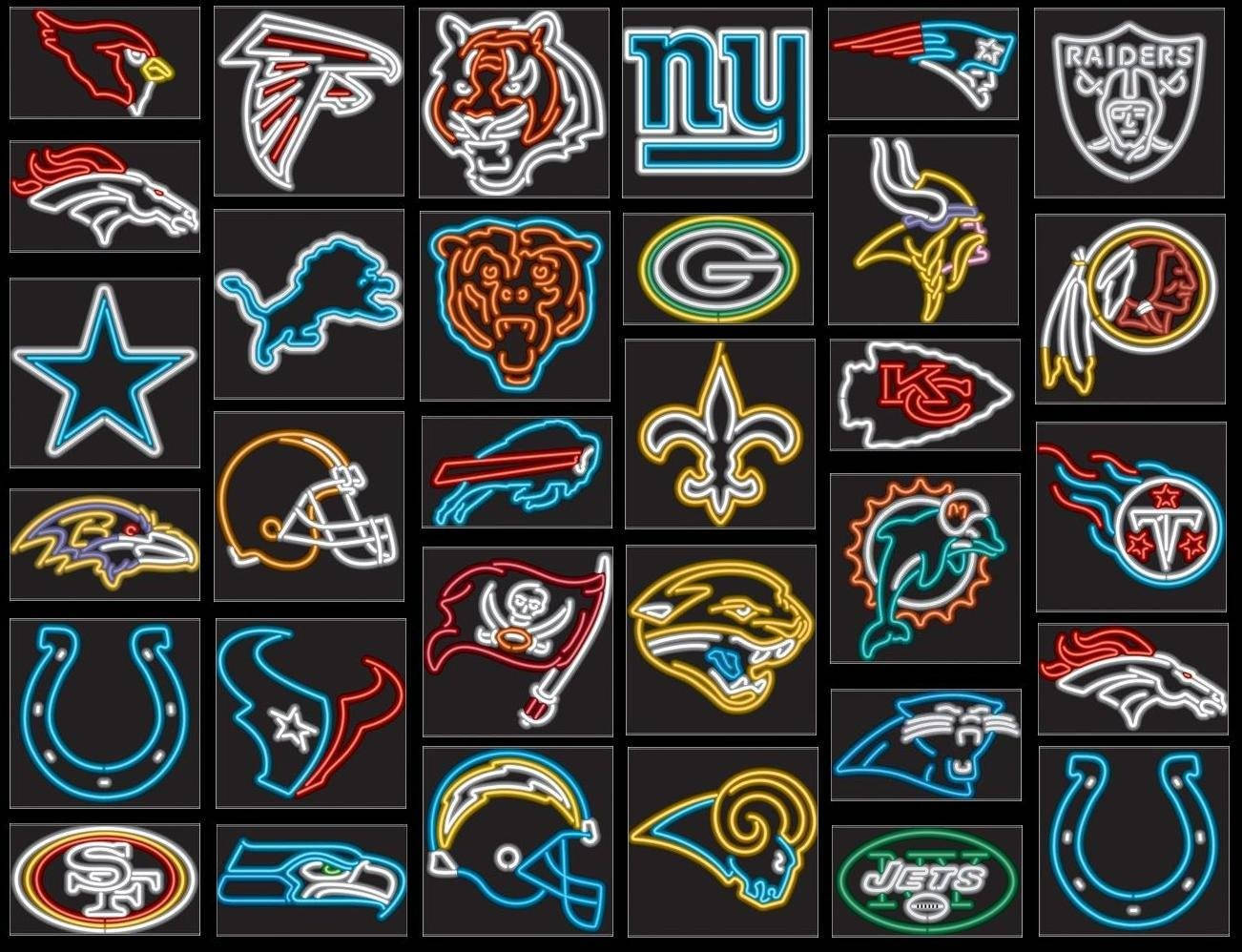 NFL Glowing Team Logos Wallpaper