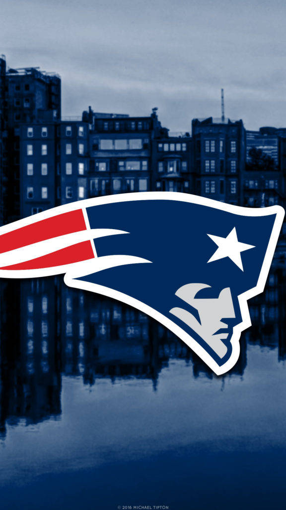 Nfl Patriots Logo With Building Background Wallpaper