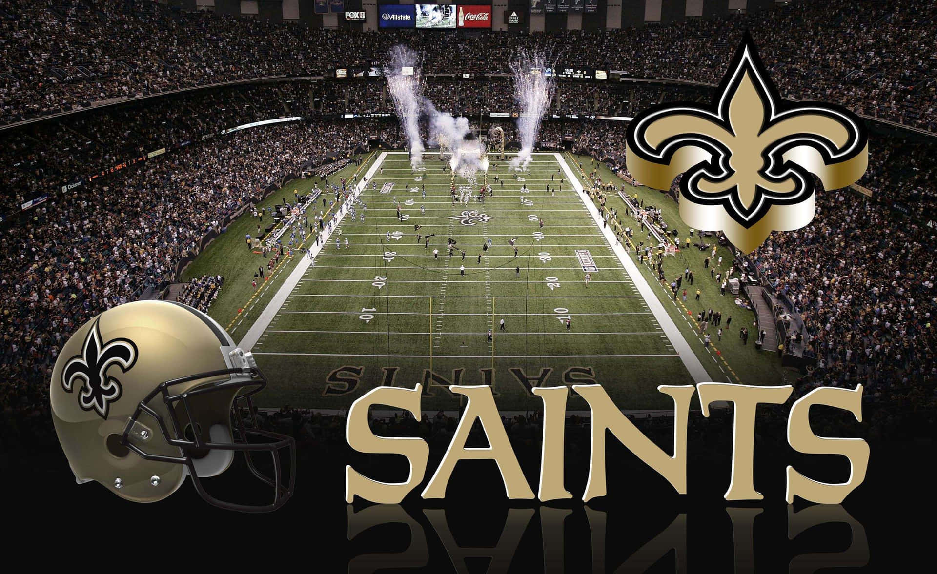 Losfanáticos De Los New Orleans Saints Celebran El Éxito De Su Equipo De La Nfl. Fondo de pantalla