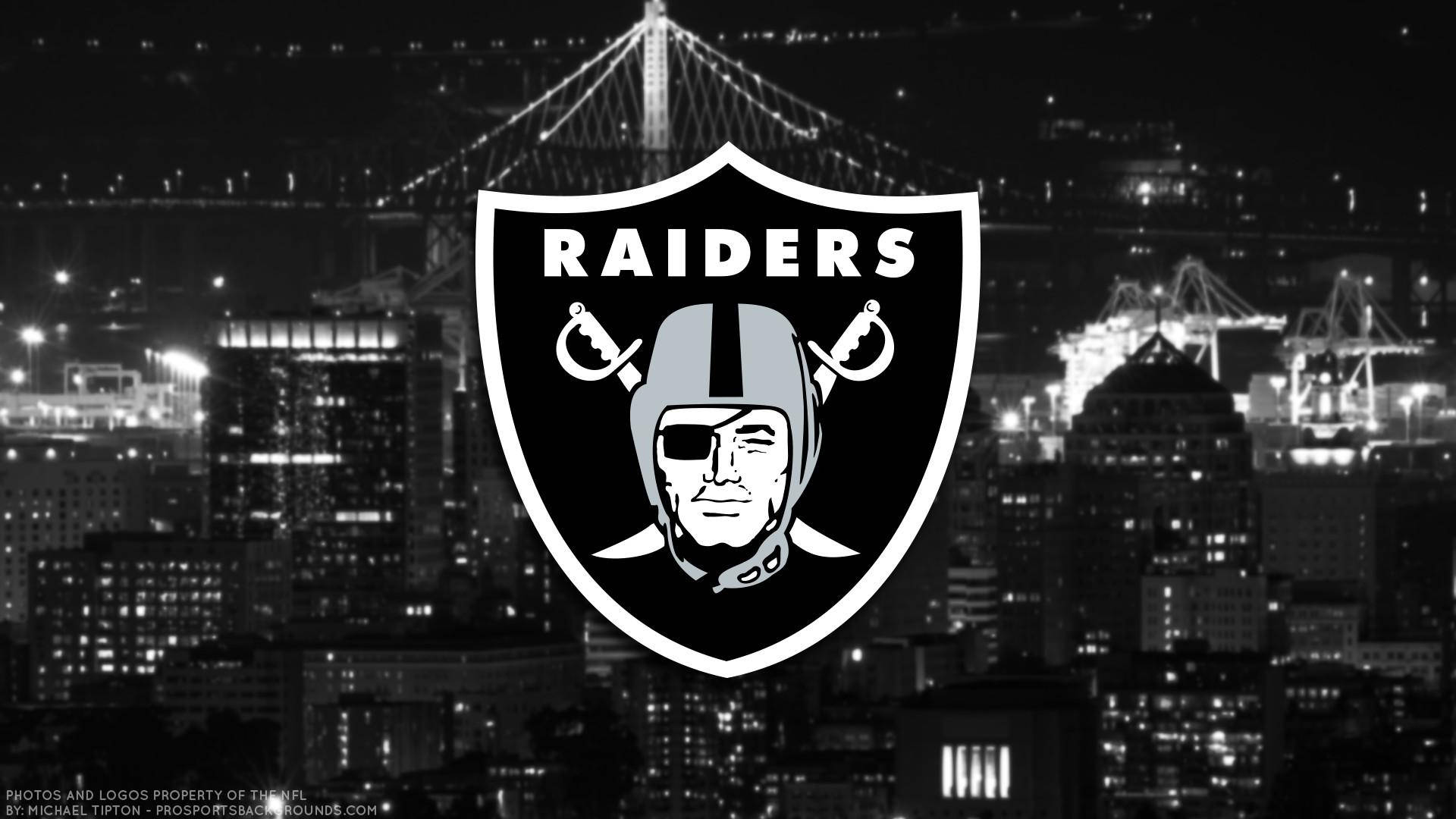 Logotipode Los Raiders De Las Vegas, Equipo De La Nfl. Fondo de pantalla