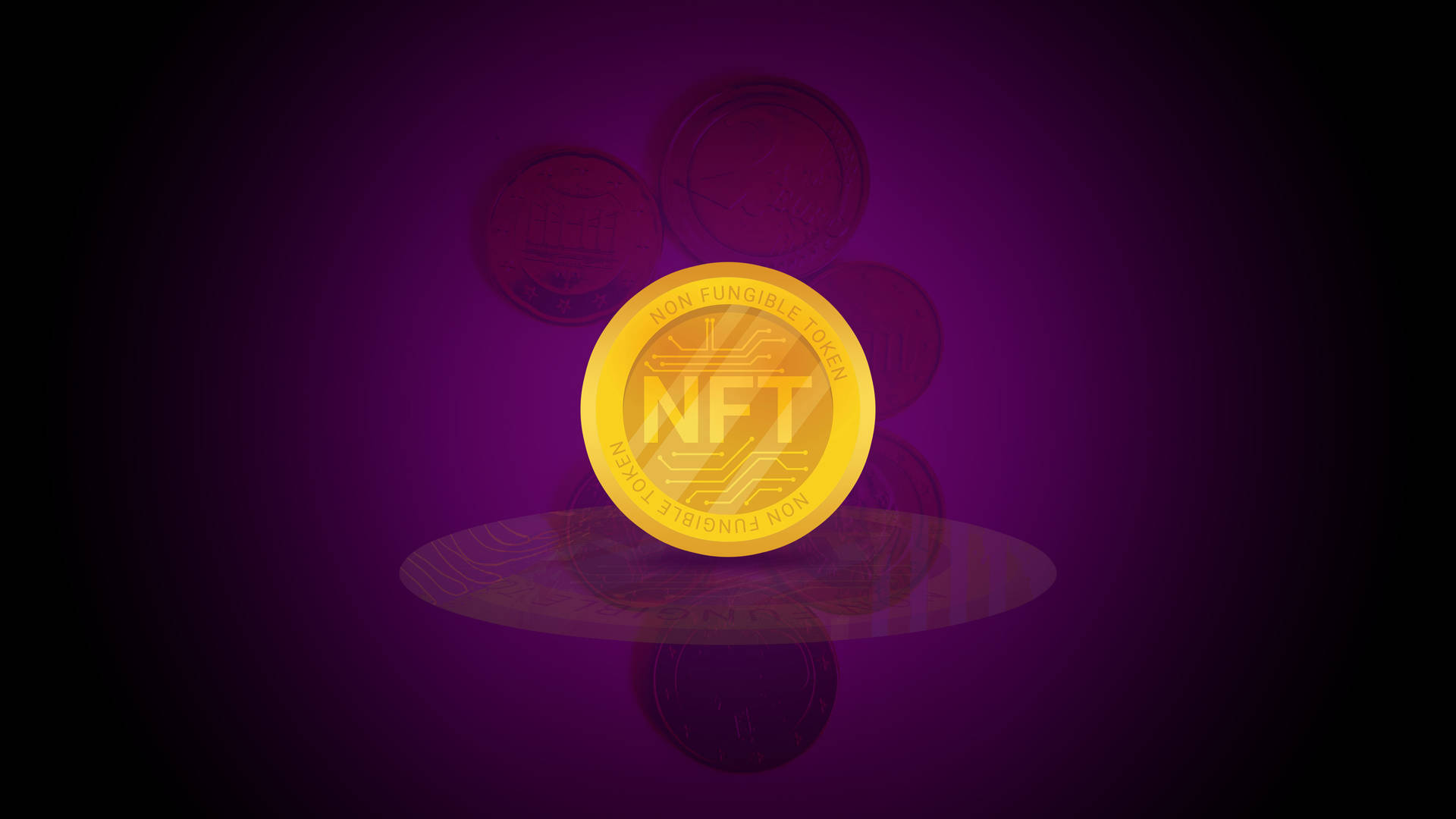 Nft Gold Coin Purple