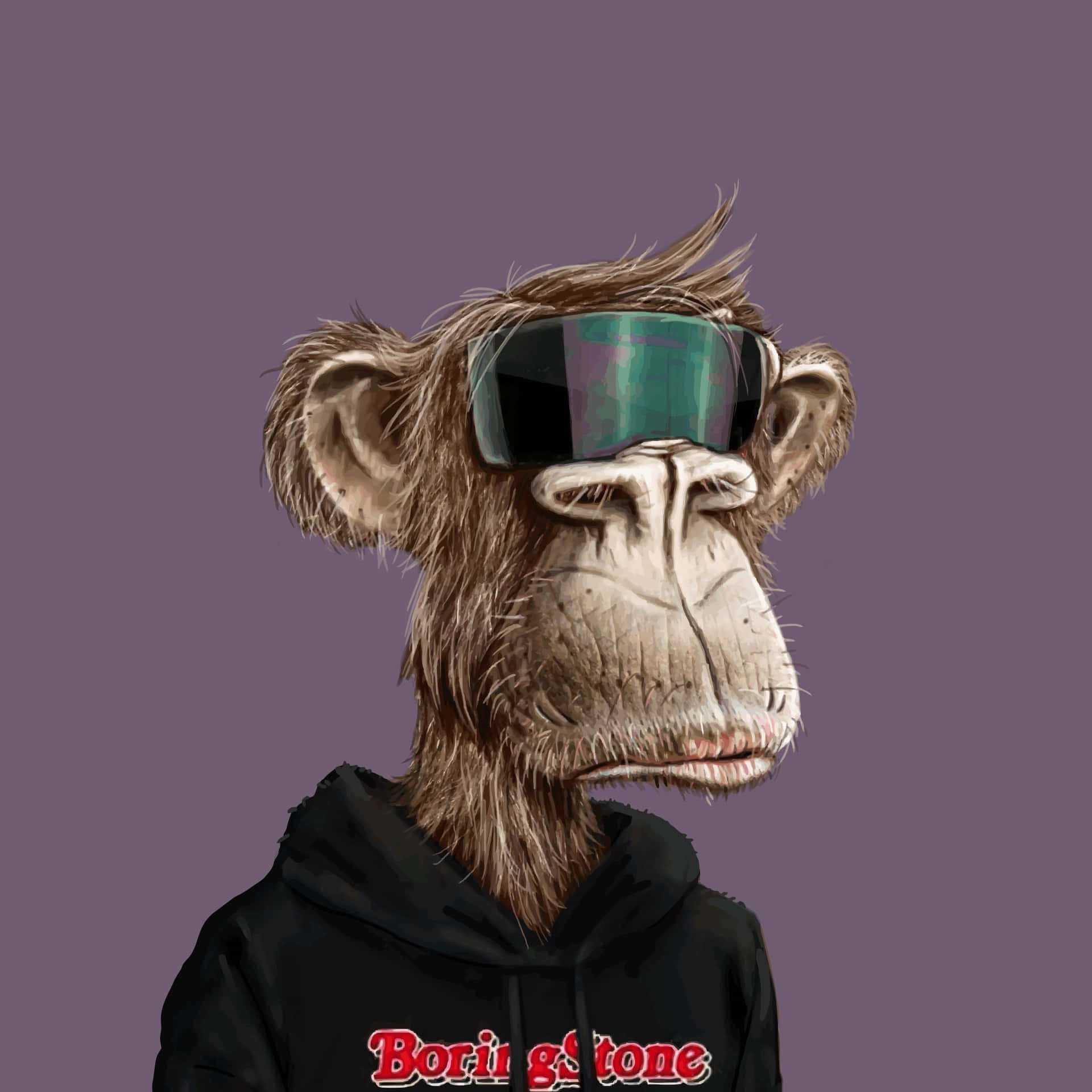 En abe iført solbriller og en hættetrøje Wallpaper