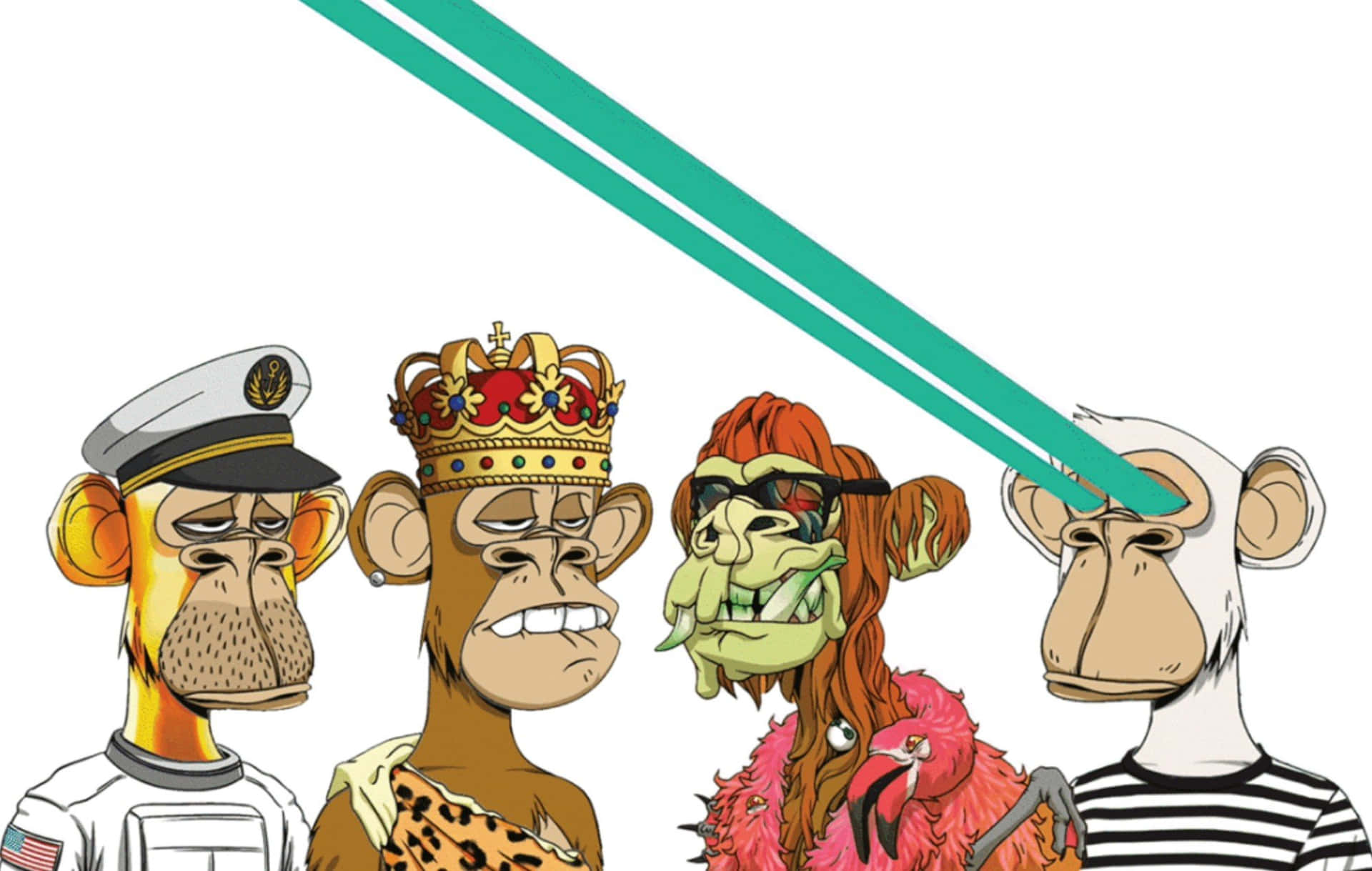 Four Stylish Nft Monkey Wallpaper