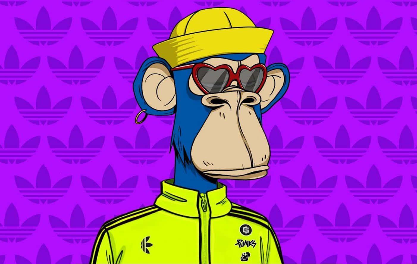 Fun Digital Artwork With Nft Monkey Wallpaper