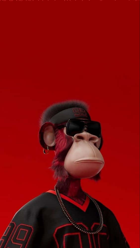 Black And Red Nft Monkey Wallpaper