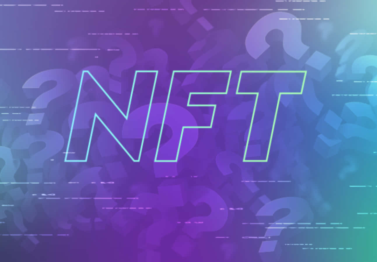 Nft - A Blue And Purple Background With Questions