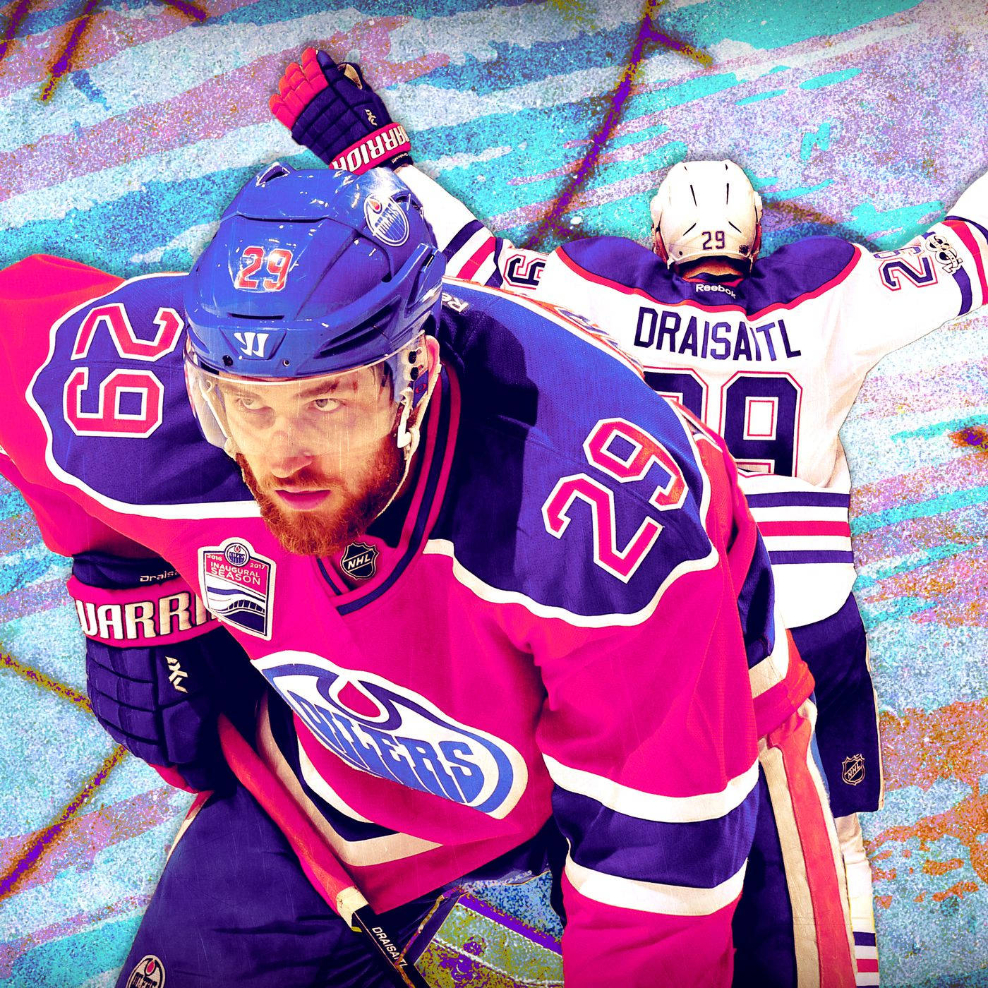 NHL Edmonton Oilers center-spiller Leon Draisaitl ikon tapet. Wallpaper
