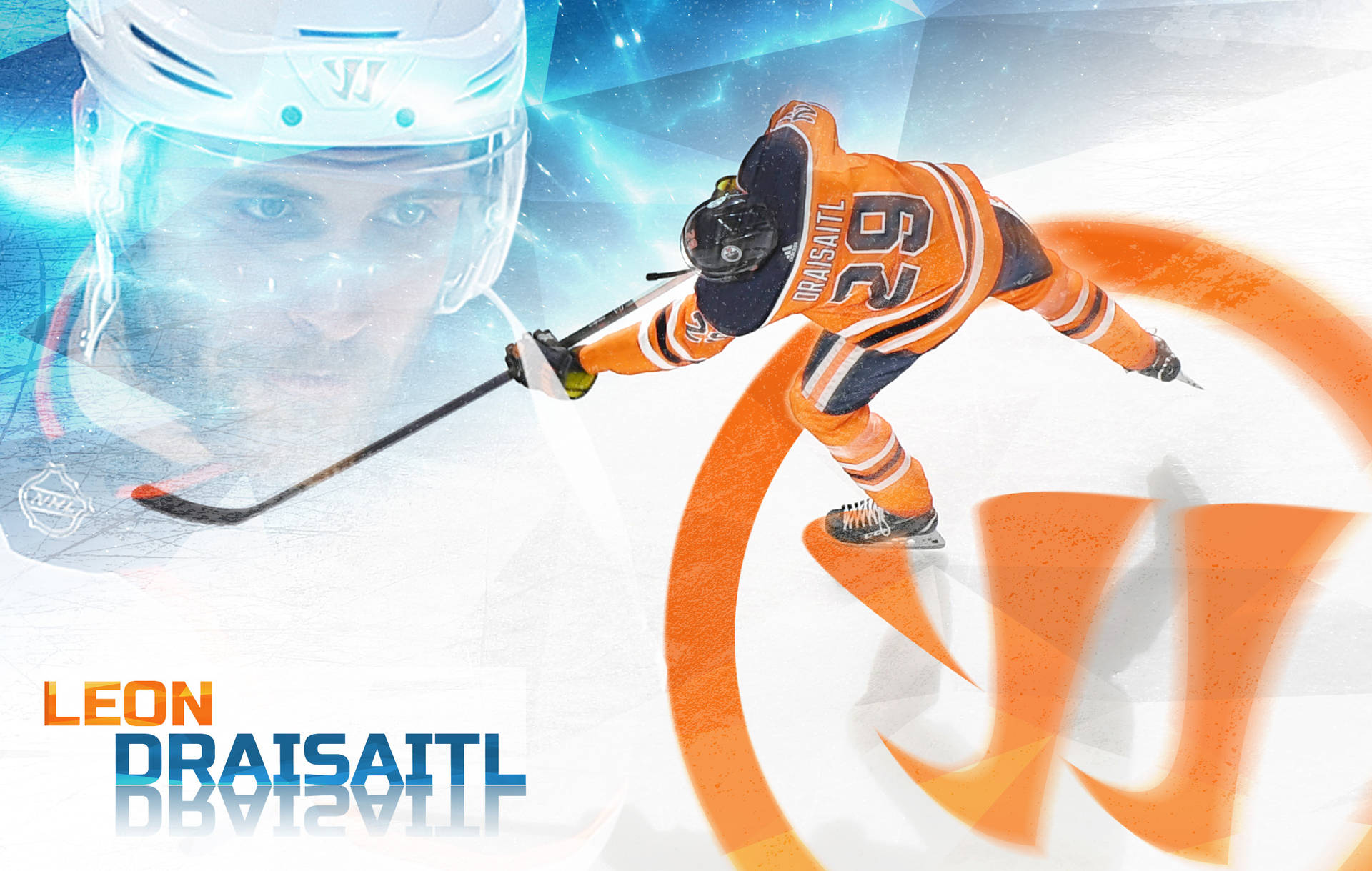 NHL Is Hockey Center Leon Draisaitl Postnummer Logo Tapet Wallpaper
