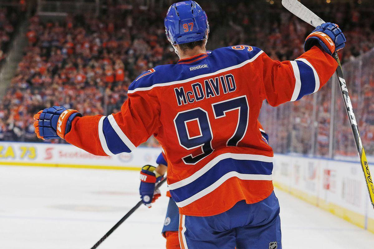 Nhl Player Connor Mcdavid Number 97 Wallpaper