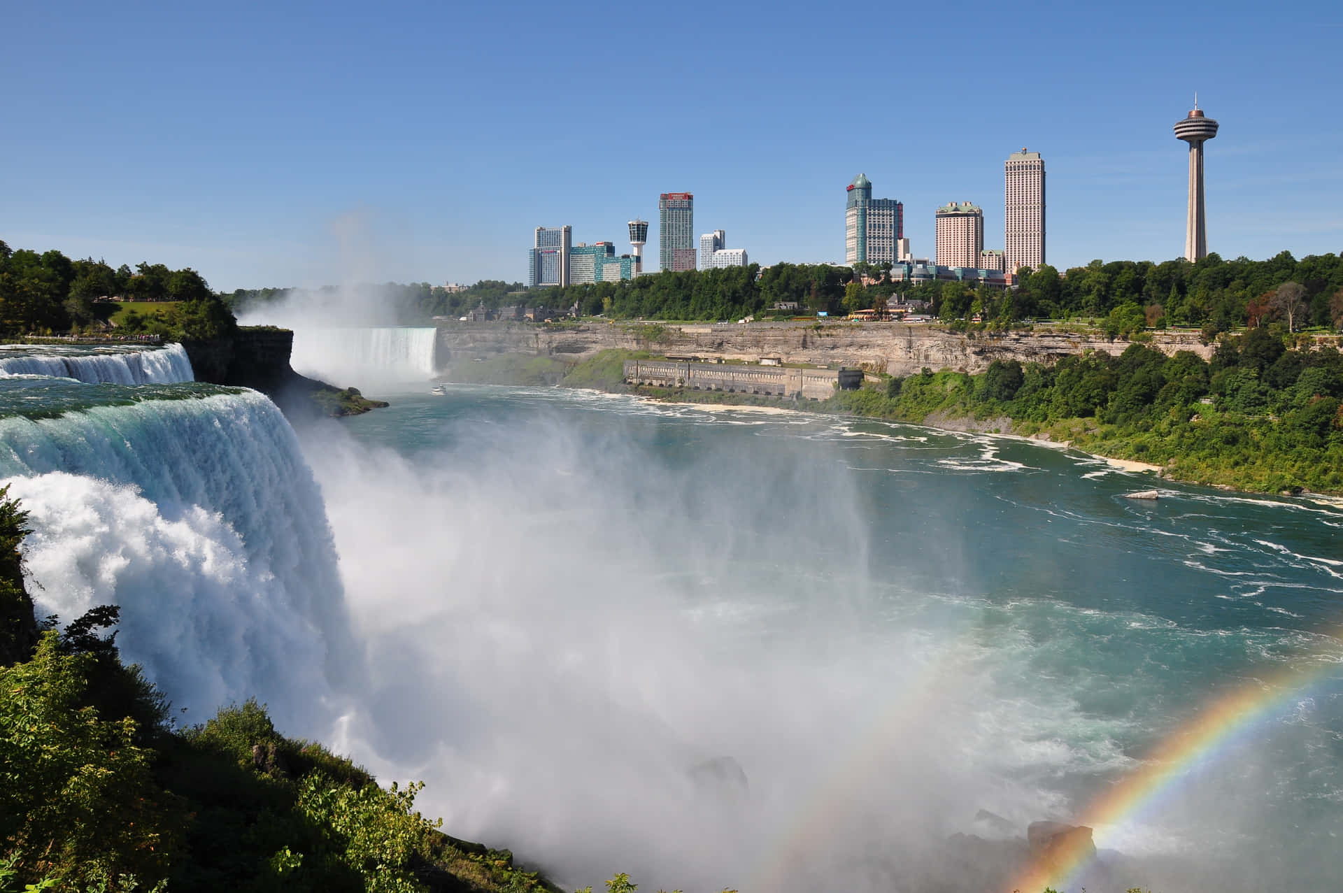 Majestic Niagara Falls Spanning on the Canada-United States Border