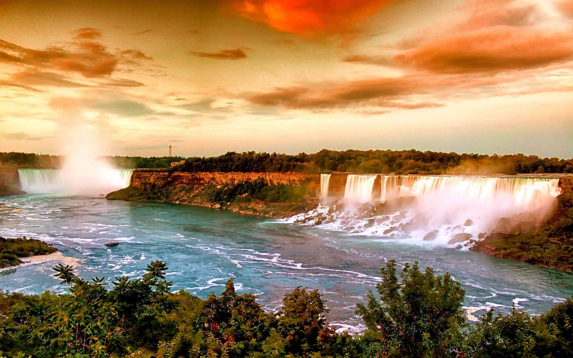 Niagara Falls At Sundown Wallpaper