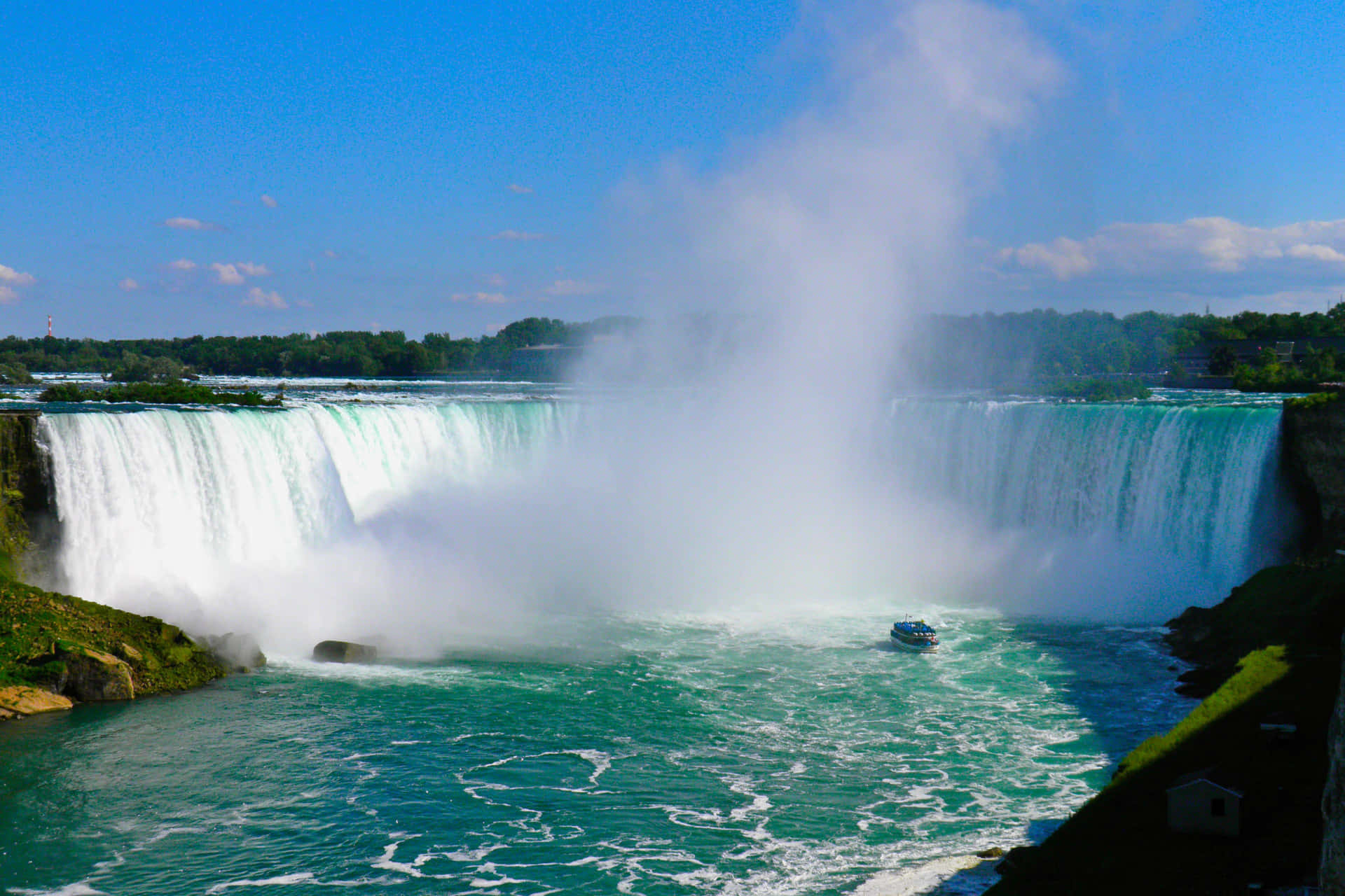 Erlebedie Imposante Pracht Der Niagarafälle.