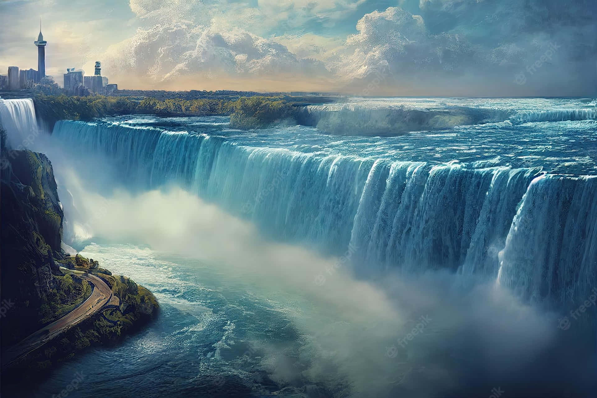 Vistadelle Cascate Del Niagara, Canada, Paesaggio. Sfondo