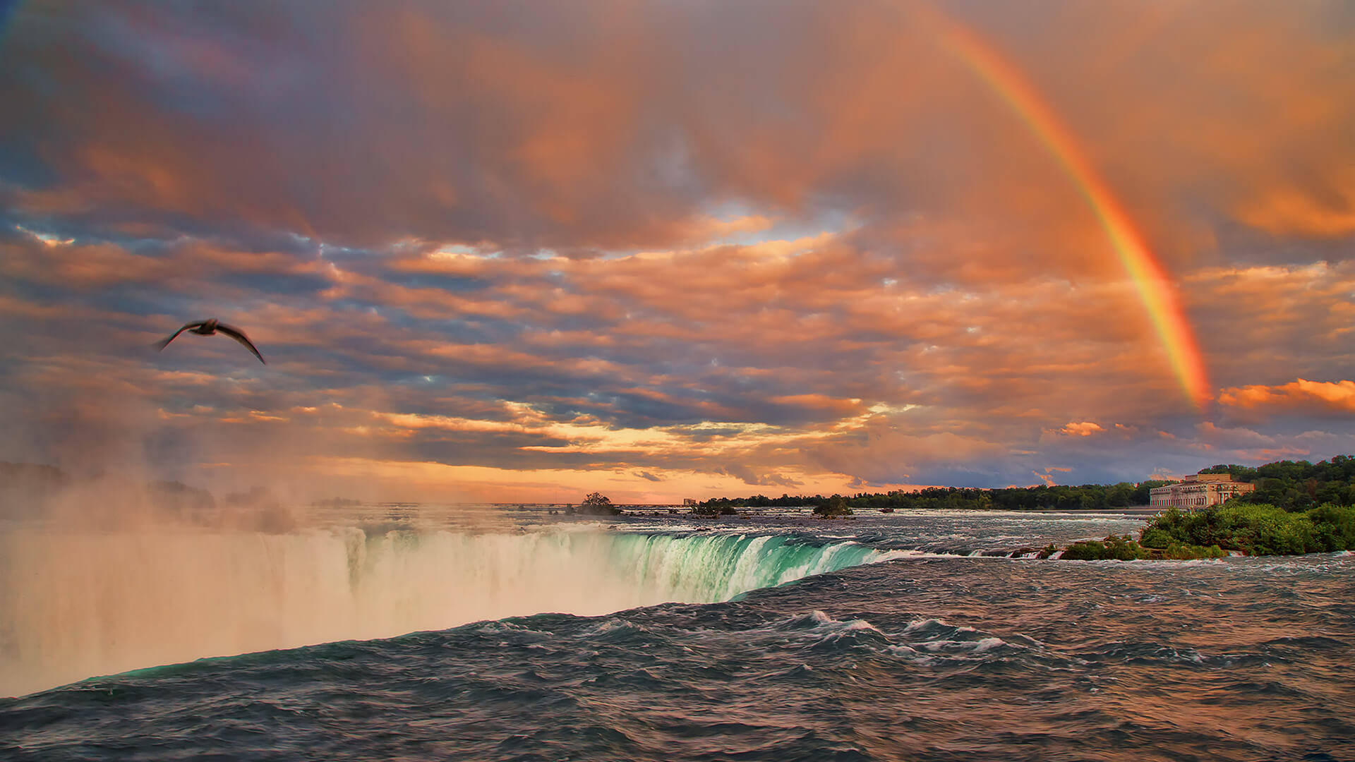 Niagara Falls Rainbow Sunset Wallpaper