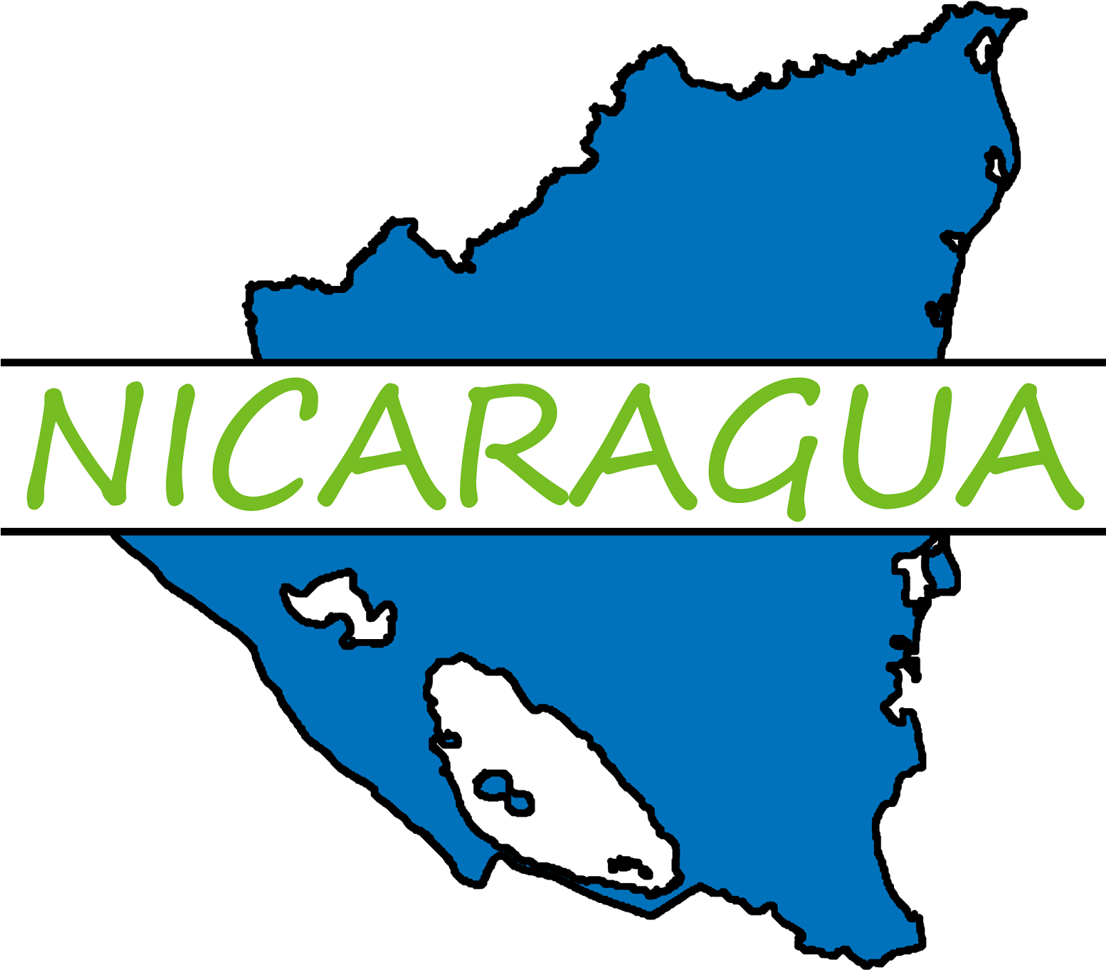 Nicaragua Map Outlinewith Name PNG