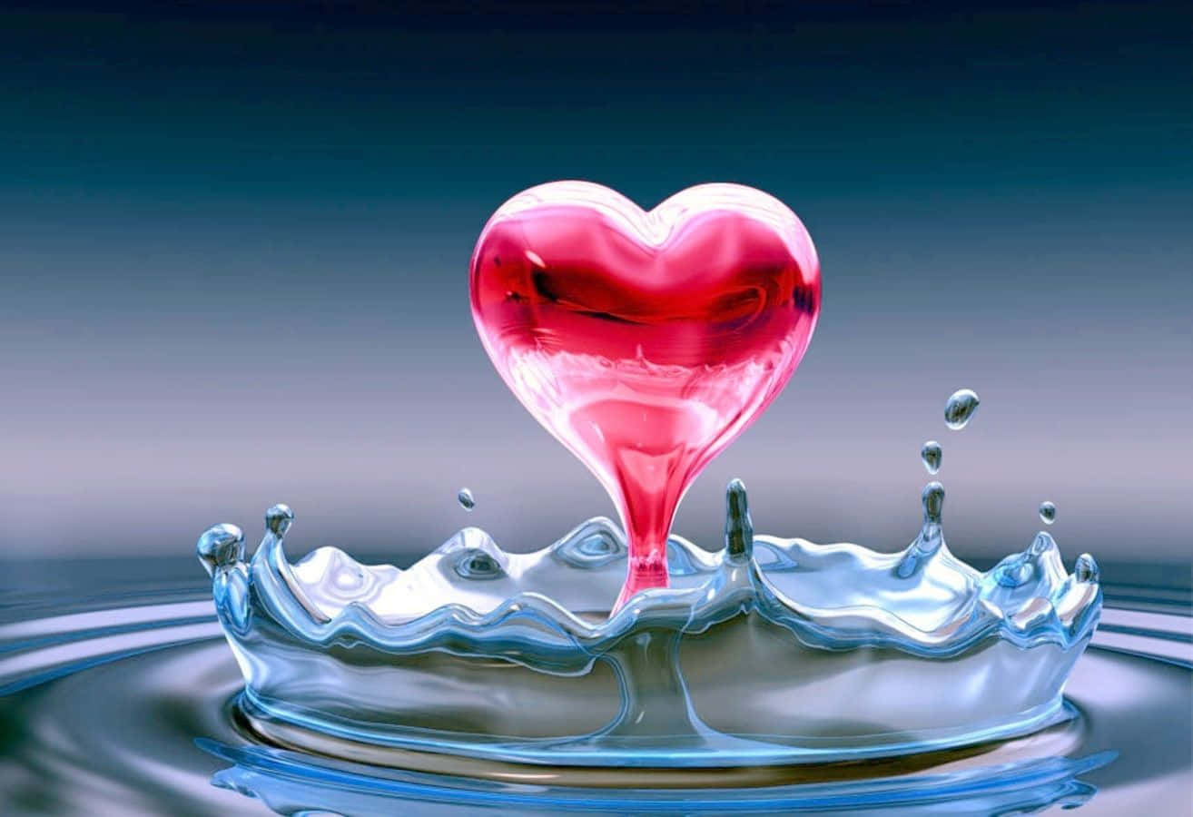 A Heart Shaped Water Splash In The Water
