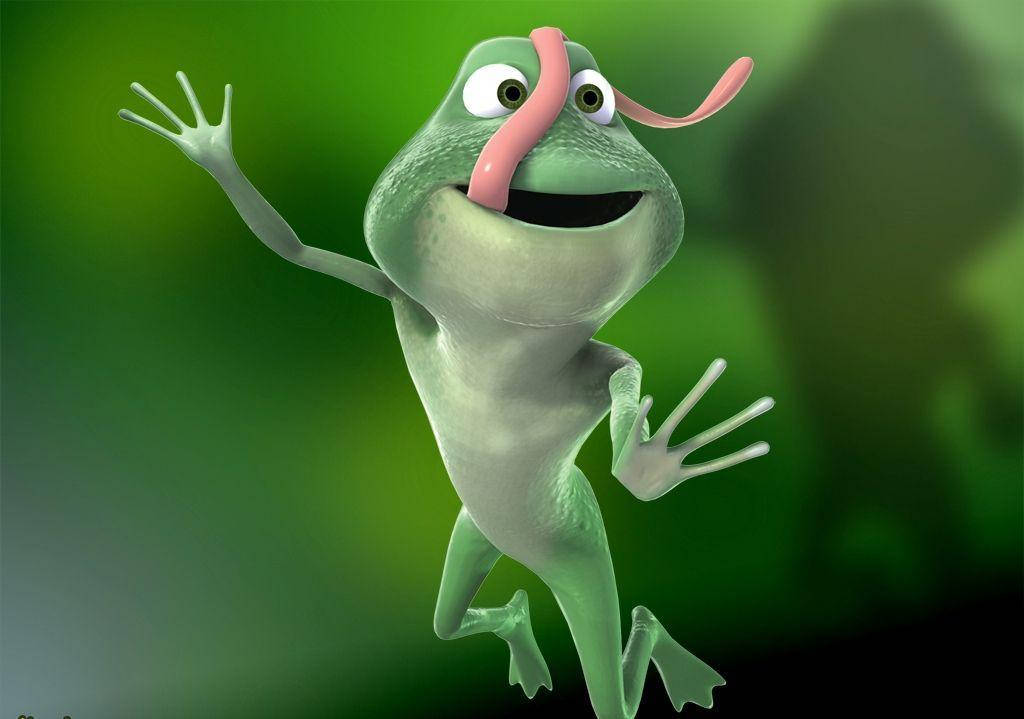 Nice Frog With Long Tongue Wallpaper