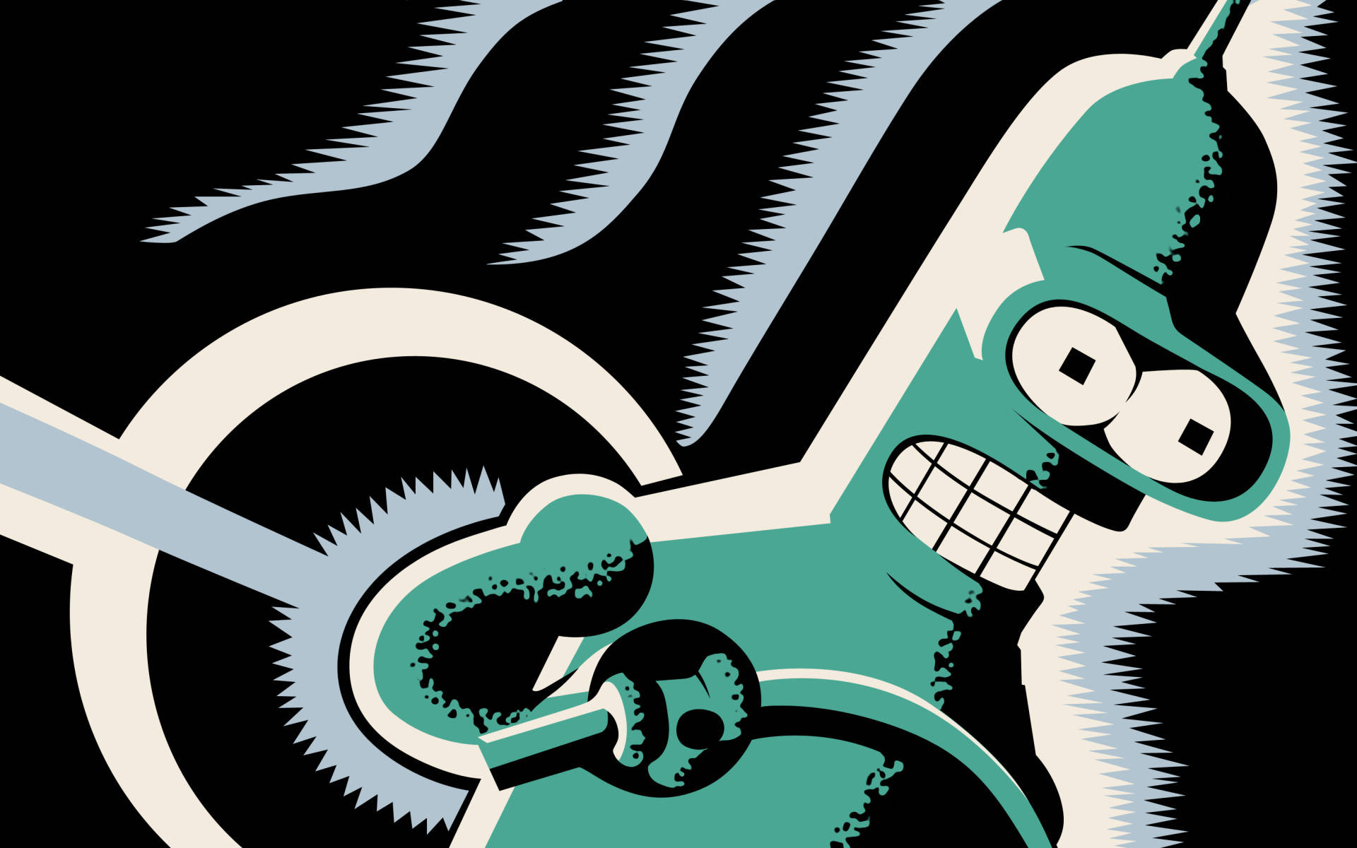 Hübschegrüne Cartoonfigur Bender Wallpaper