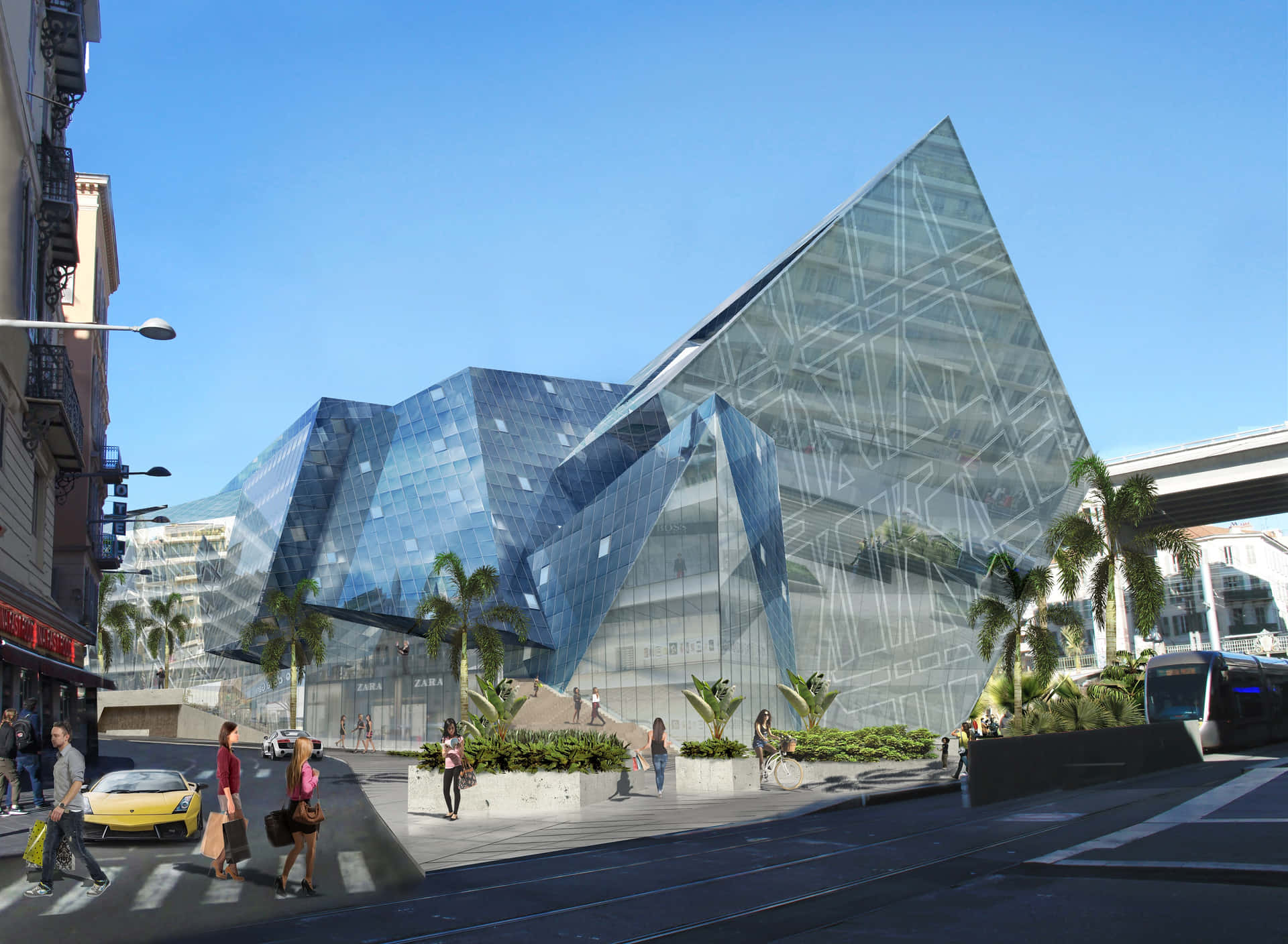 A Rendering Of A Building With A Glass Facade