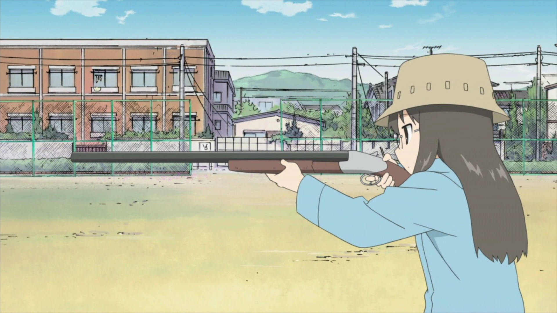 Nichijoumai Con Un Rifle Fondo de pantalla