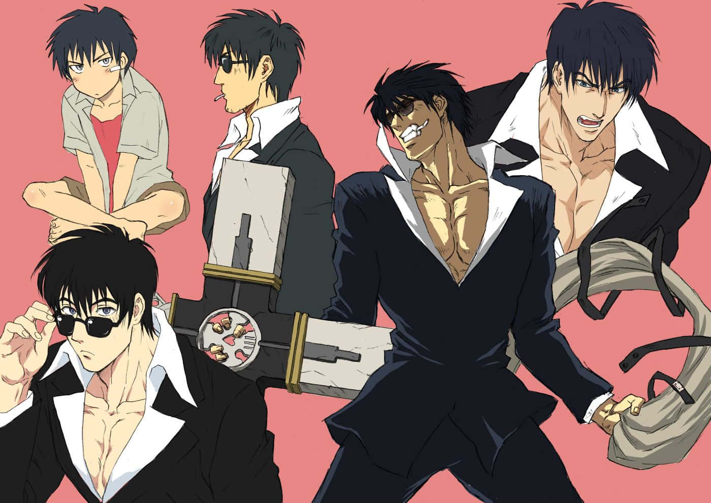 Nicholas D. Wolfwood with his iconic weapon, the Punisher Wallpaper