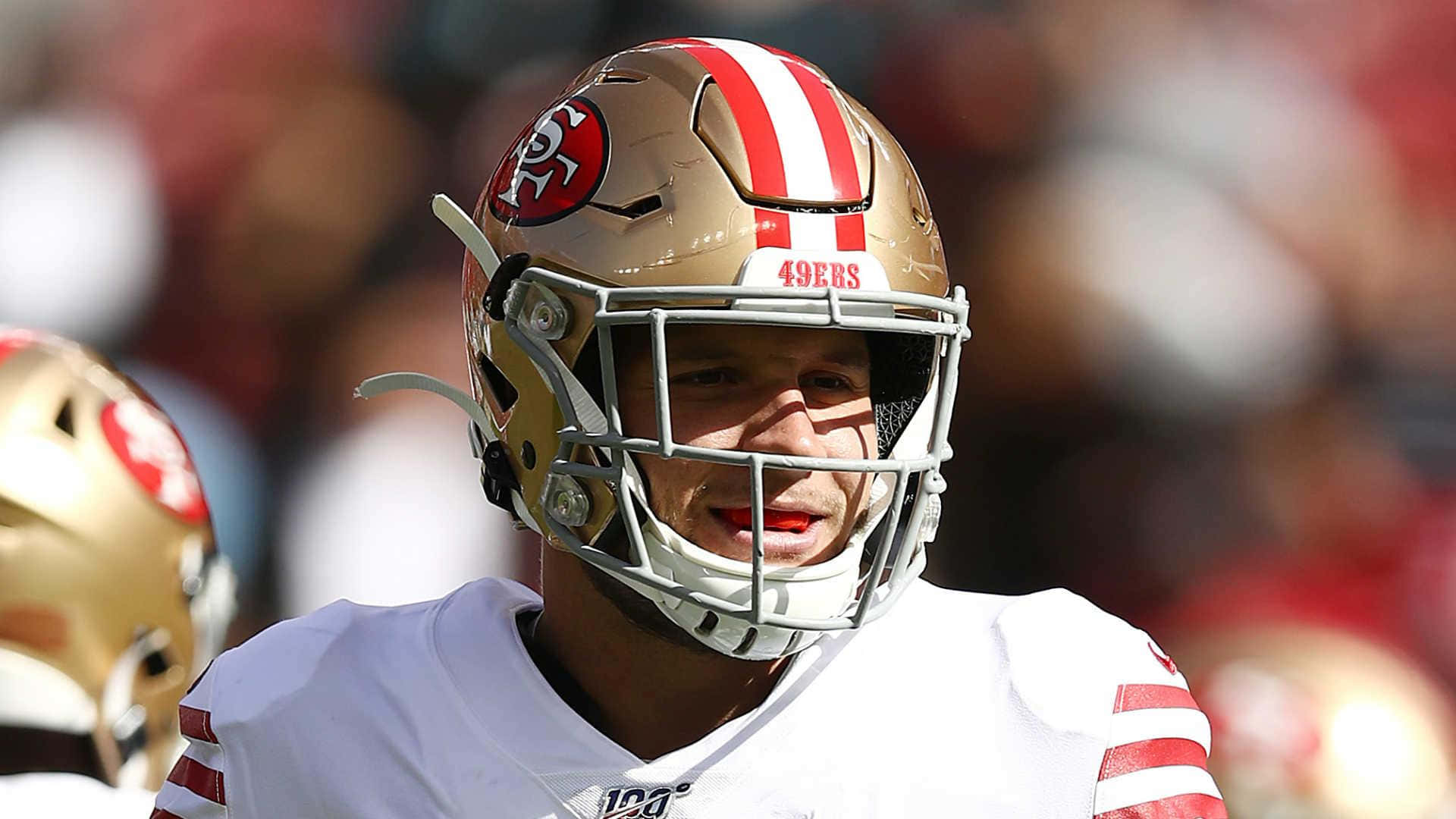 San Francisco 49ersin Puolustuspään Pelaaja Ja 2019 Nfl Draftin Ensimmäisen Kierroksen Valinta, Nick Bosa. Taustakuva