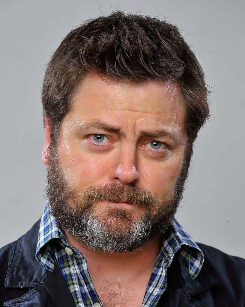 The Unforgettable Nick Offerman, Charming in His Signature Style Wallpaper