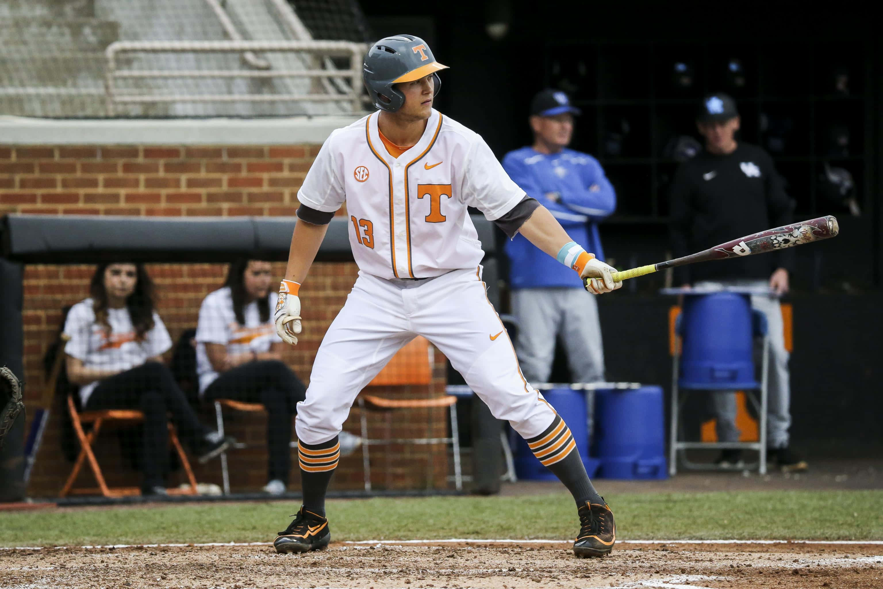 Nick Senzel In Action During A Baseball Game. Wallpaper