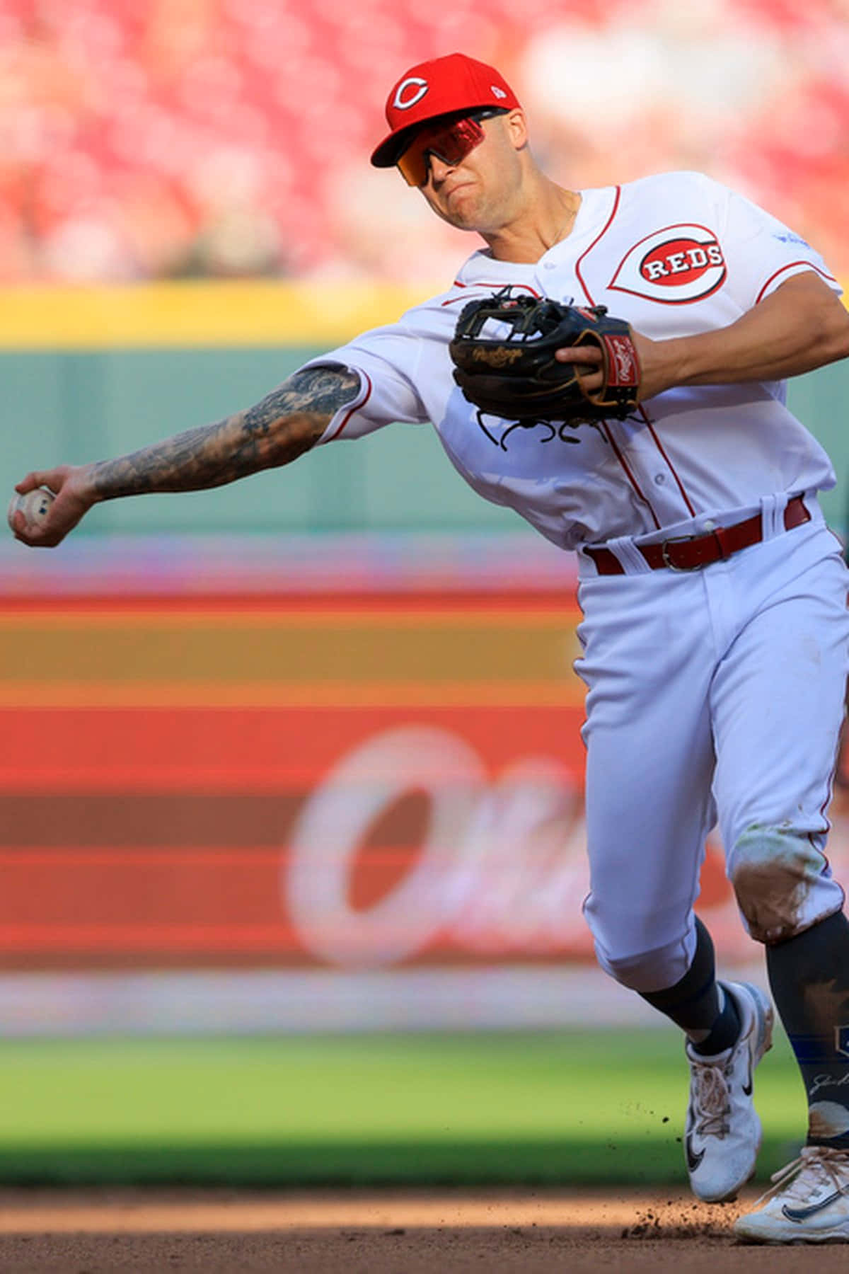 Nick Senzel In Cincinnati Reds Baseball Uniform Wallpaper