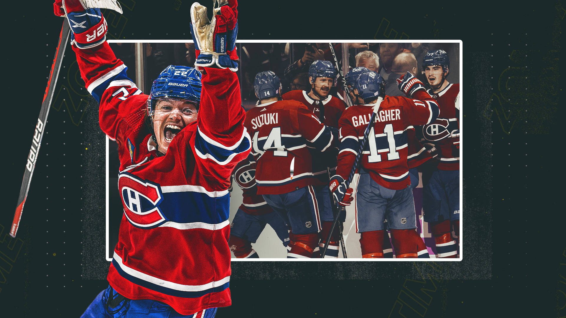 Nick Suzuki Montreal Canadiens NHL Team Poster Wallpaper