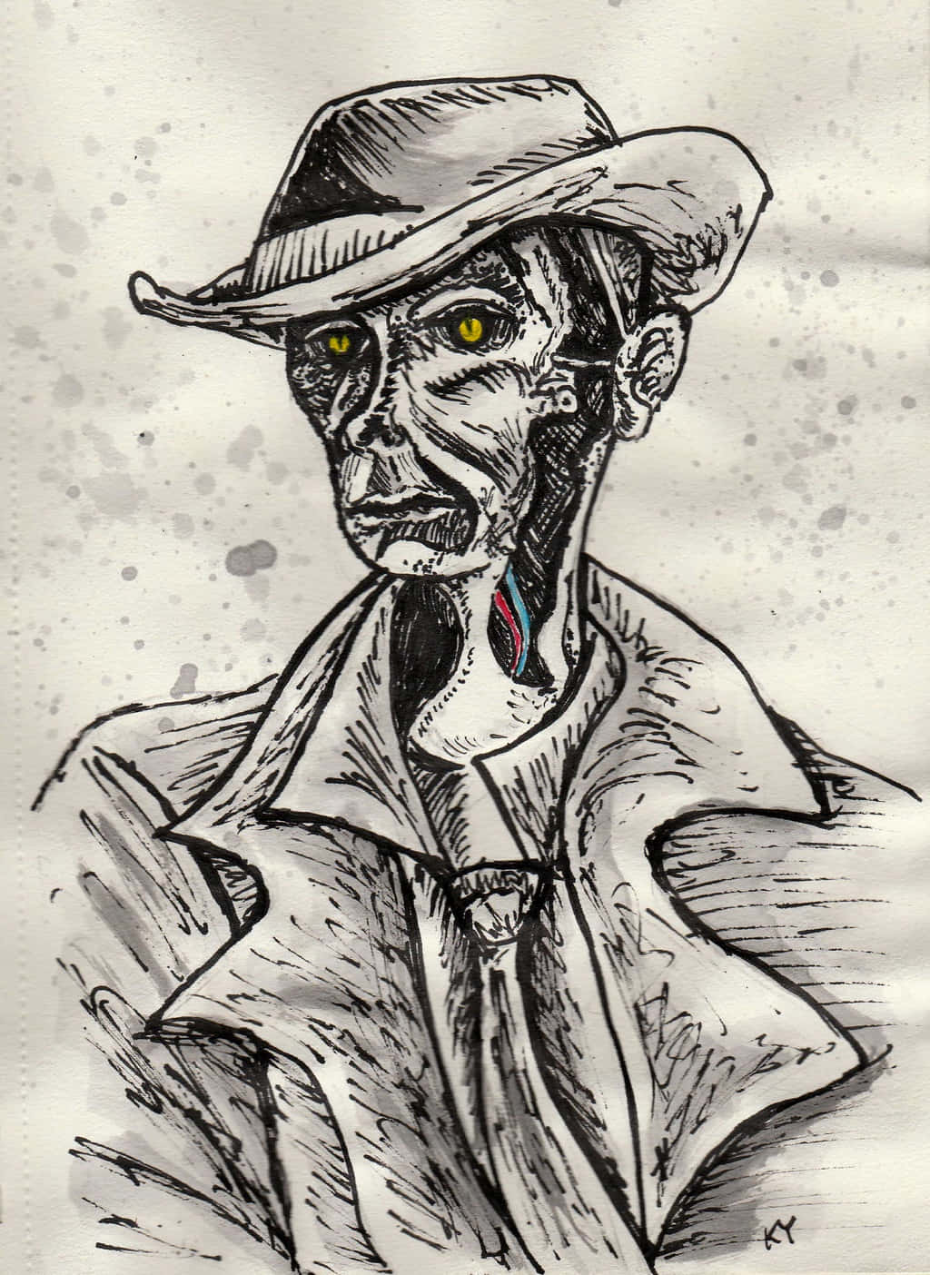 Nick Valentine: Synth Detective in Post-Apocalyptic World Wallpaper
