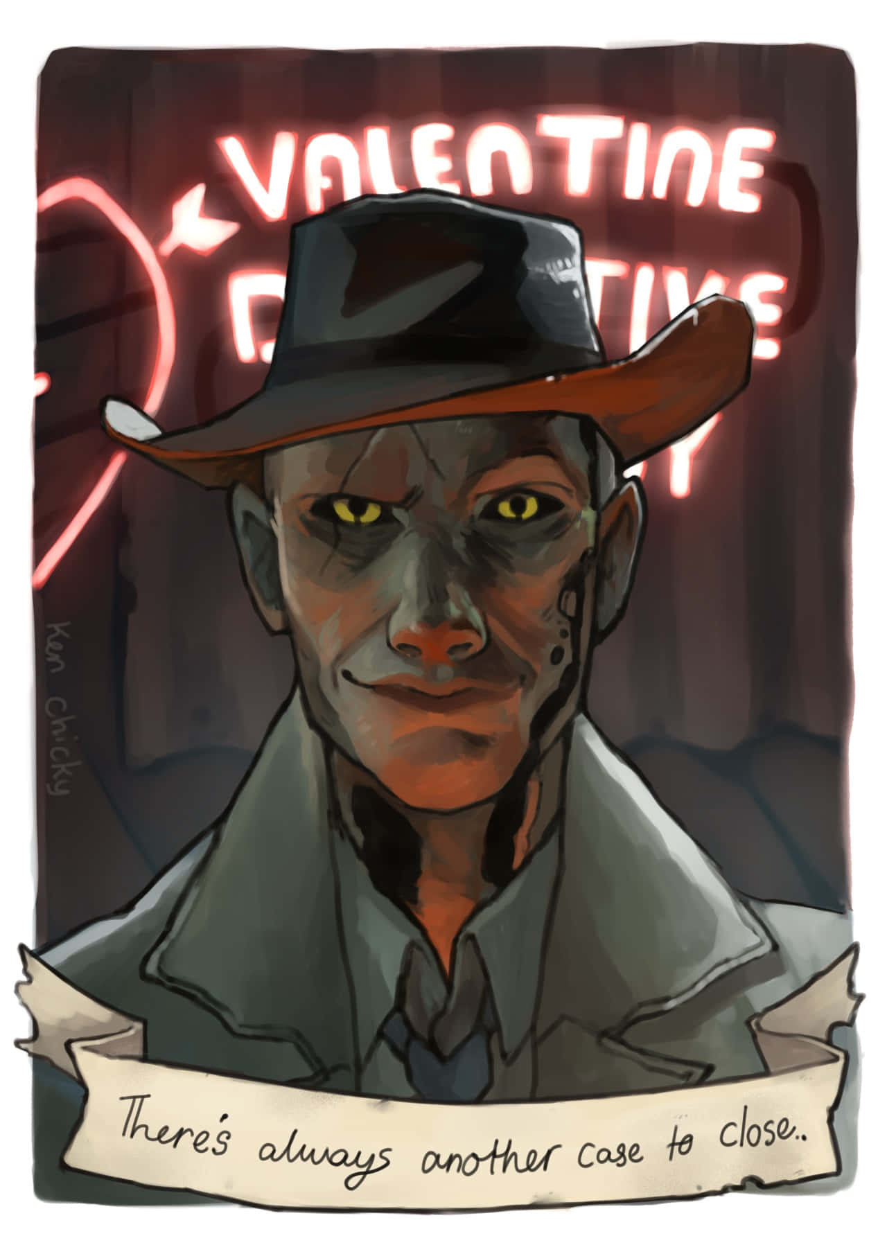 Nick Valentine, the Synth Detective of Fallout 4 Wallpaper