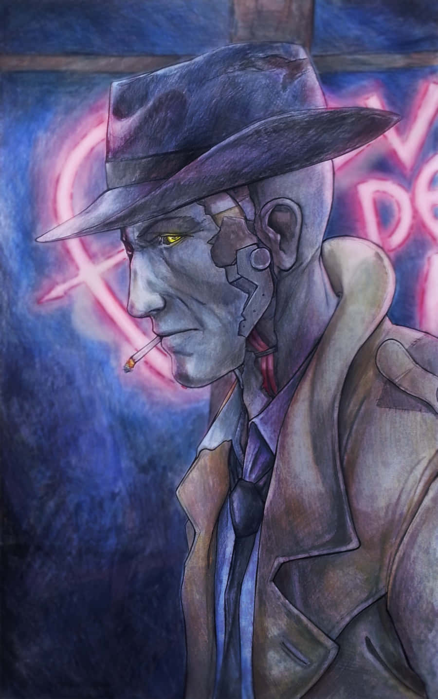 Nick Valentine, the Synth Detective in Fallout 4 Wallpaper